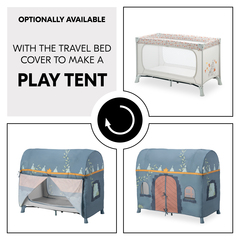 Turn it into a play tent with the travel bed cover