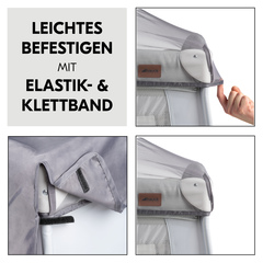 Leichtes Befestigen mit Elastik- und Klettband