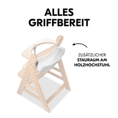 Alles griffbereit direkt am Hochstuhl