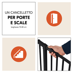 Cancelletto di bloccaggio per porte e scale standard
