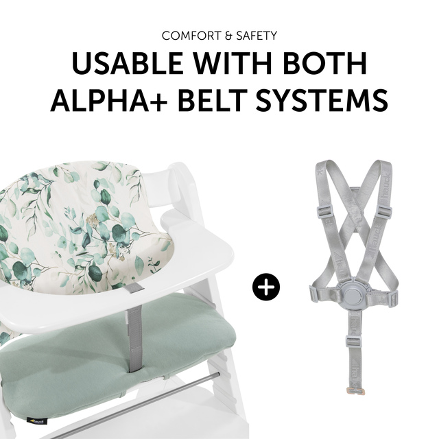 Highchair Pad Select  Jersey Leaves Mint