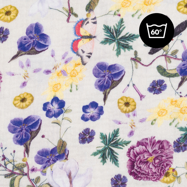 Travel Bed Matress Cover Floral Beige