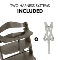 Elevated safety thanks to the inclued harness