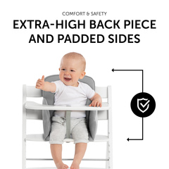 Safe thanks to high back and stable sides
