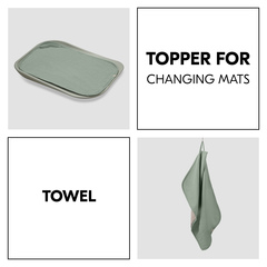 Topper for changing mat and towel in one
