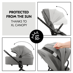 XL canopy for maximum protection from the sun