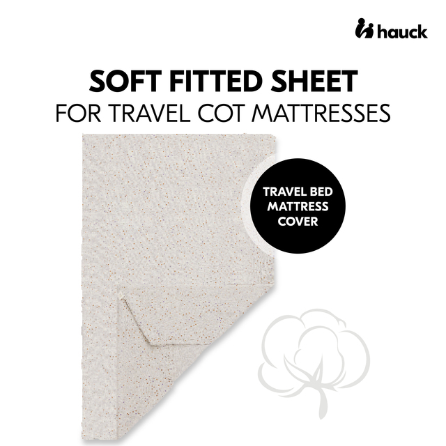Travel Bed Mattress Cover Beige Dots