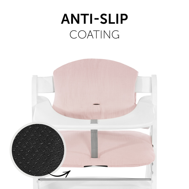 Highchair Pad Select  Muslin Mineral Rose