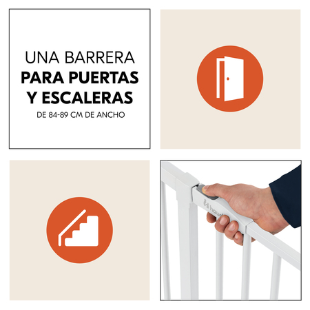 Verja de seguridad para puertas y escaleras de 84-89 cm de ancho