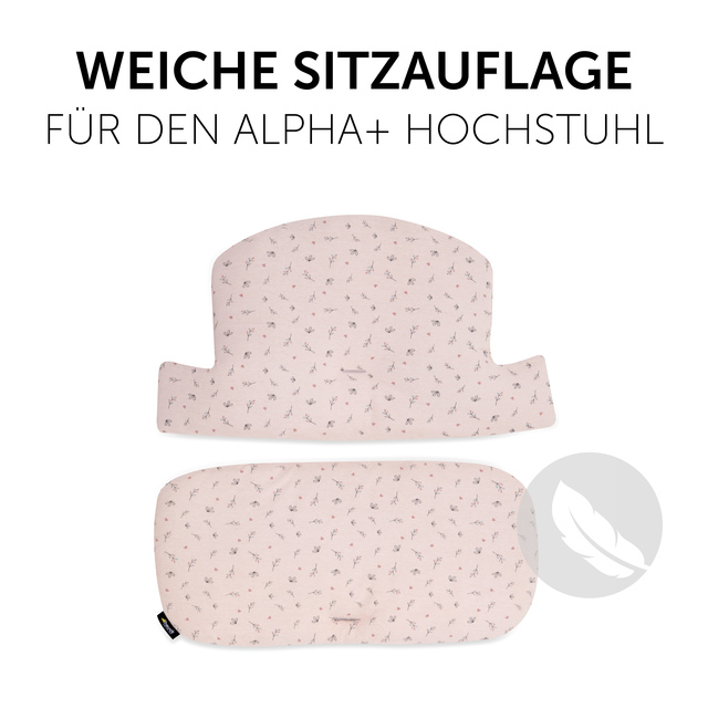 Highchair Pad Select  Jersey Flowers Rose