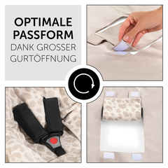 Optimale Passform dank großer Gurtöffnung