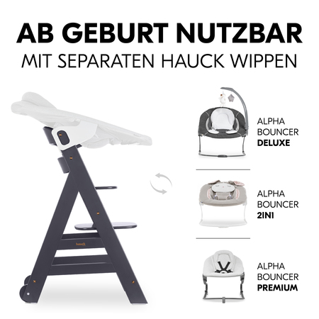 Ab Geburt nutzbar mit separaten hauck Wippen