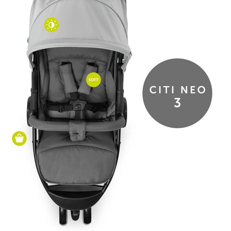 New Hauck Citi Neo II 3 Wheel Pushchair Pram Buggy upto 4 Years+Raincover  Caviar 4007923311066