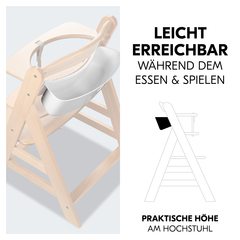 Leicht erreichbar während dem Essen und Spielen