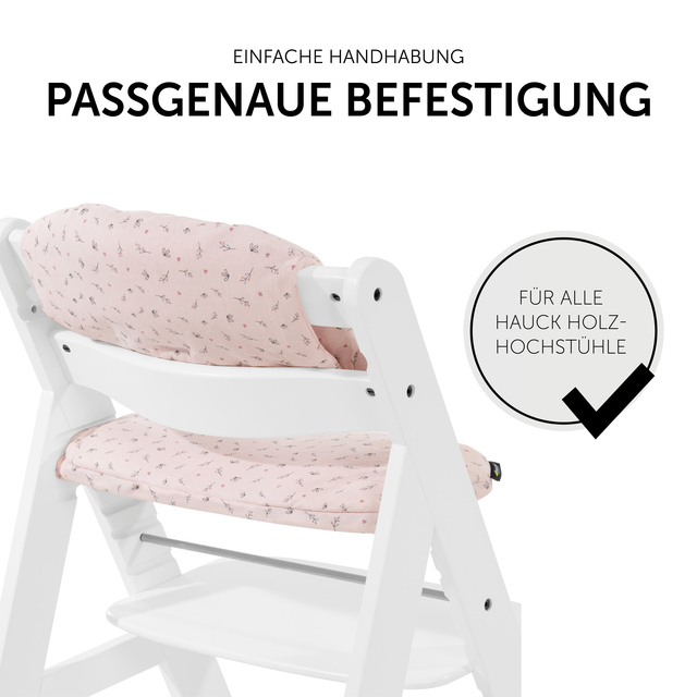 Highchair Pad Select  Jersey Flowers Rose