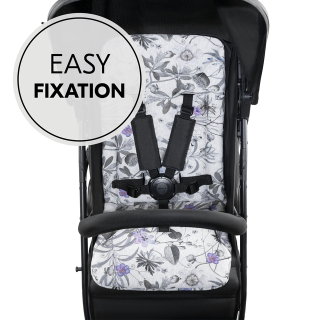 Pushchair Seat Liner  Floral Grey