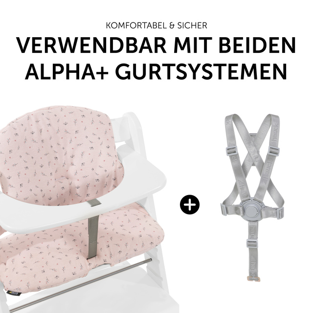 Highchair Pad Select  Jersey Flowers Rose