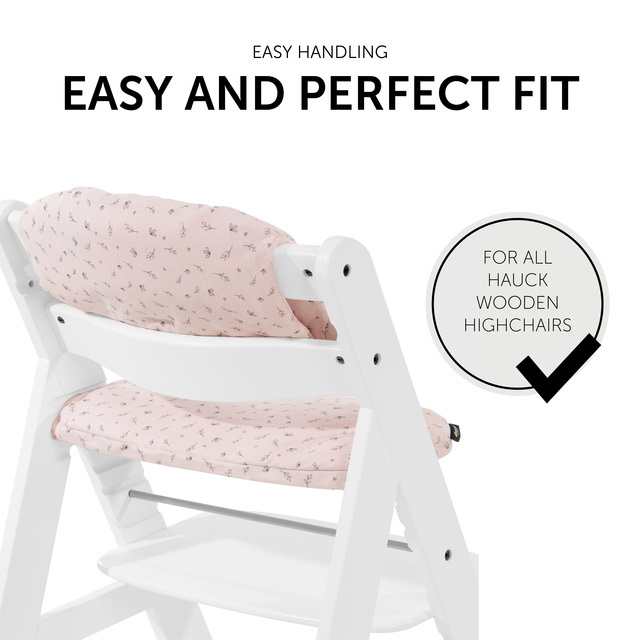 Highchair Pad Select  Jersey Flowers Rose