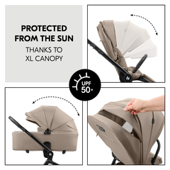XL canopy for maximum protection from the sun