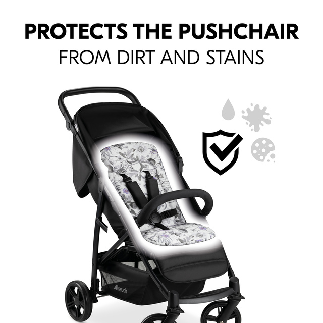 Pushchair Seat Liner  Floral Grey