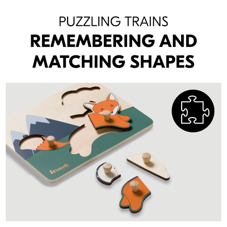 Puzzling trains remembering and matching shapes