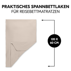 Praktisches Spannbettlaken für Reisebettmatratzen