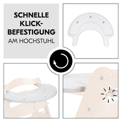 Schnelle Klick-Befestigung am Hochstuhl