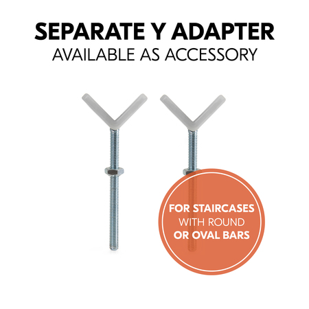 Separate Y adapter for staircases with round bars