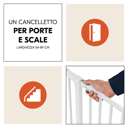 Cancelletto per porte e scale da 84 a 89 cm