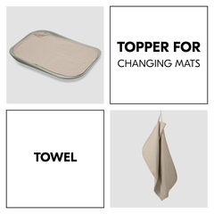 Topper for changing mat and towel in one