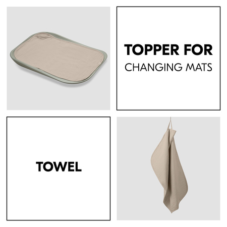 Topper for changing mat and towel in one