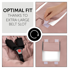 Optimal fit thanks to one, extra-large belt slot