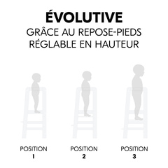 Planche réglable en hauteur grandit avec l'enfant