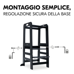 Facile da montare, regolazione sicura della pedana