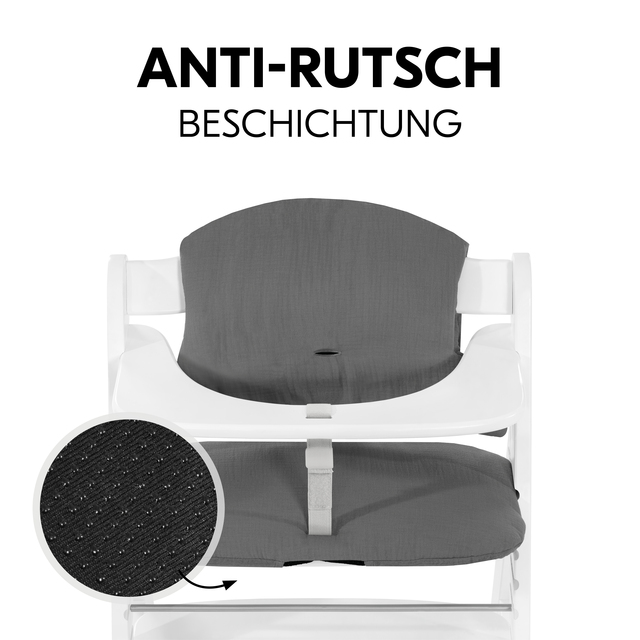 Highchair Pad Select  Muslin Dark Grey