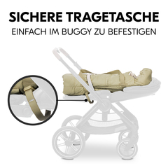 Sichere Tragetasche einfach im Buggy zu befestigen