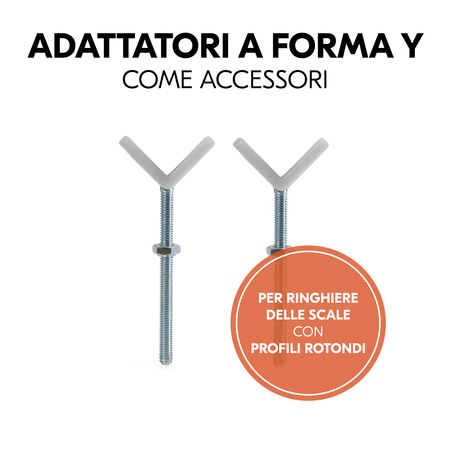 Supporti Y separati per scale con profili rotondi