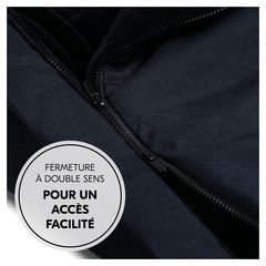 Fermeture éclair double sens pour enfilage facile