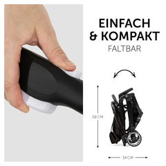 Einhändig faltbar, leicht und komfortabel tragbar
