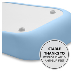 Stable thanks to robust plate and anti-slip feet