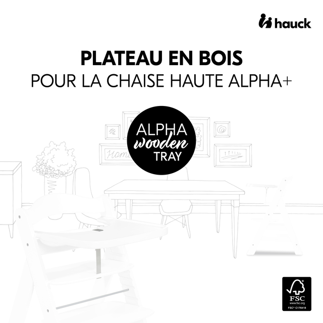 Alpha wooden tray White