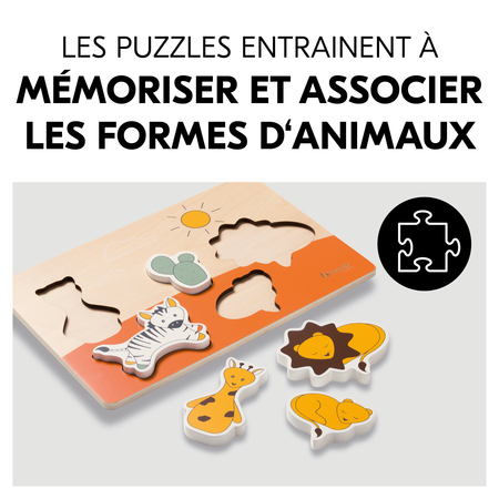 Les puzzles apprennent à reconnaître les animaux