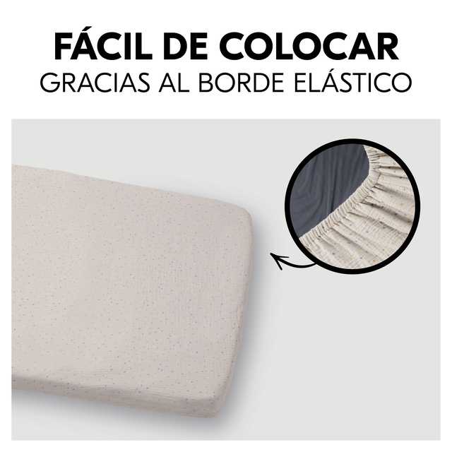 Travel Bed Matress Cover Beige Dots