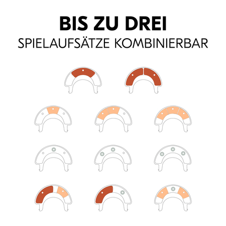 Bis zu drei Spielaufsätze kombinierbar