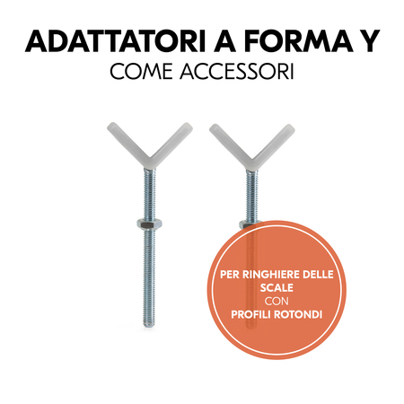 Mandrini a Y per scale con montanti rotondi