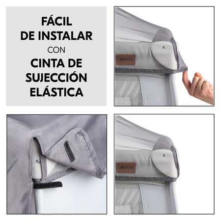 Fácil de colocar con bandas elásticas y de velcro