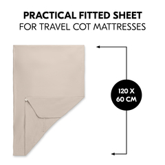 Practical fitted sheet for travel cot mattresses
