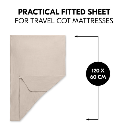 Practical fitted sheet for travel cot mattresses