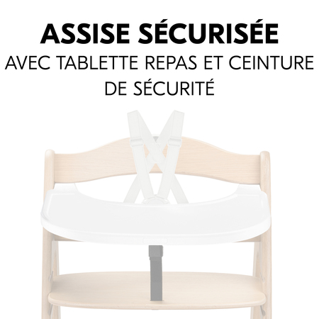 Assise sûre avec tablette et harnais de la chaise