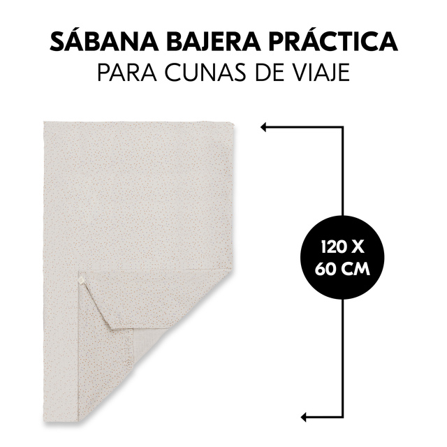 Travel Bed Matress Cover Beige Dots